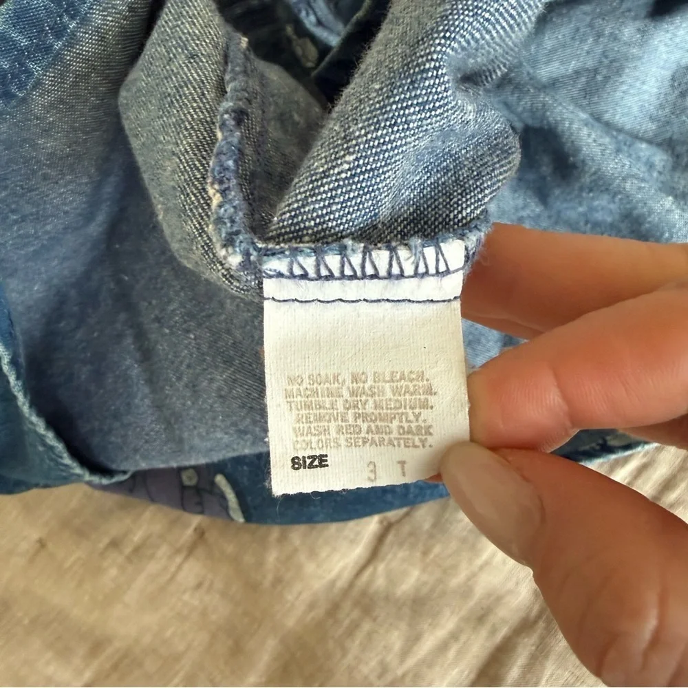 Vintage Oshkosh Bgosh Denim Bear Dress Jumper Size 3T